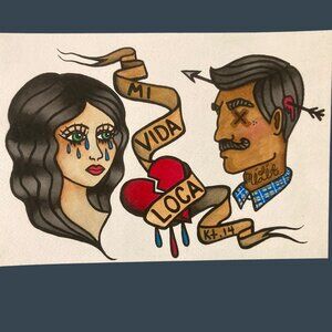Mi Vida Loca Tattoo Art Painting
